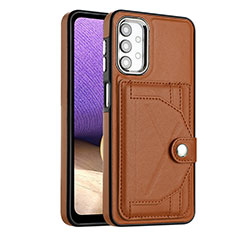 Coque Luxe Cuir Housse Etui YB2 pour Samsung Galaxy A13 4G Marron