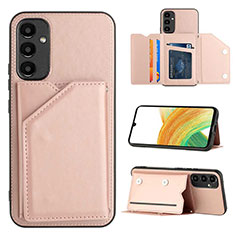 Coque Luxe Cuir Housse Etui YB2 pour Samsung Galaxy A34 5G Or Rose