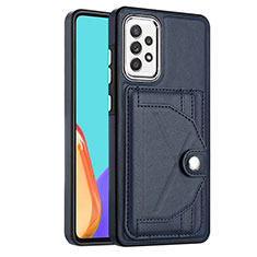 Coque Luxe Cuir Housse Etui YB2 pour Samsung Galaxy A52 5G Bleu