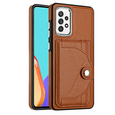 Coque Luxe Cuir Housse Etui YB2 pour Samsung Galaxy A52 5G Marron