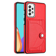 Coque Luxe Cuir Housse Etui YB2 pour Samsung Galaxy A52 5G Rouge