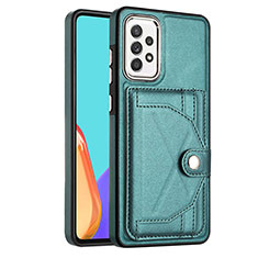 Coque Luxe Cuir Housse Etui YB2 pour Samsung Galaxy A52 5G Vert