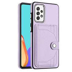 Coque Luxe Cuir Housse Etui YB2 pour Samsung Galaxy A52 5G Violet