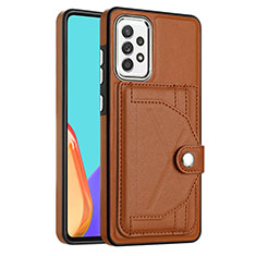 Coque Luxe Cuir Housse Etui YB2 pour Samsung Galaxy A53 5G Marron