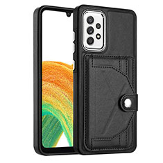 Coque Luxe Cuir Housse Etui YB2 pour Samsung Galaxy A73 5G Noir