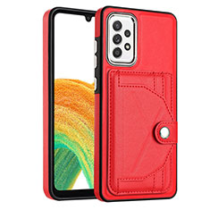 Coque Luxe Cuir Housse Etui YB2 pour Samsung Galaxy A73 5G Rouge