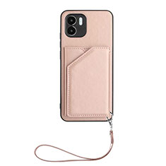 Coque Luxe Cuir Housse Etui YB2 pour Xiaomi Poco C50 Or Rose