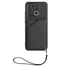 Coque Luxe Cuir Housse Etui YB2 pour Xiaomi Redmi 10 India Noir