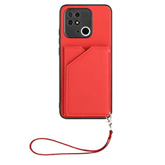 Coque Luxe Cuir Housse Etui YB2 pour Xiaomi Redmi 10 India Rouge