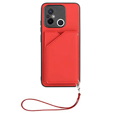 Coque Luxe Cuir Housse Etui YB2 pour Xiaomi Redmi 12C 4G Rouge