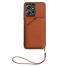 Coque Luxe Cuir Housse Etui YB2 pour Xiaomi Redmi Note 12 4G Marron