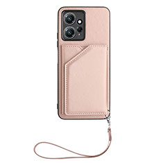 Coque Luxe Cuir Housse Etui YB2 pour Xiaomi Redmi Note 12 4G Or Rose