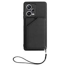 Coque Luxe Cuir Housse Etui YB2 pour Xiaomi Redmi Note 12 5G Noir