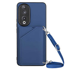 Coque Luxe Cuir Housse Etui YB3 pour Huawei Honor 90 5G Bleu