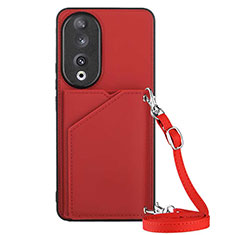 Coque Luxe Cuir Housse Etui YB3 pour Huawei Honor 90 5G Rouge