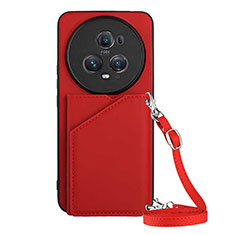 Coque Luxe Cuir Housse Etui YB3 pour Huawei Honor Magic5 Pro 5G Rouge