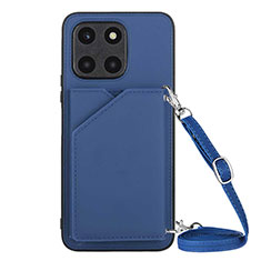 Coque Luxe Cuir Housse Etui YB3 pour Huawei Honor X8b Bleu