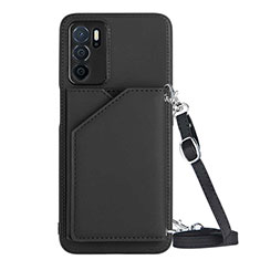 Coque Luxe Cuir Housse Etui YB3 pour Oppo A16 Noir