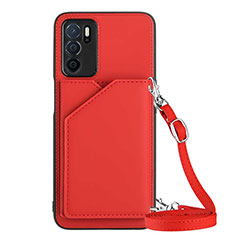 Coque Luxe Cuir Housse Etui YB3 pour Oppo A16s Rouge