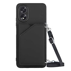 Coque Luxe Cuir Housse Etui YB3 pour Oppo A38 Noir