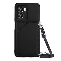 Coque Luxe Cuir Housse Etui YB3 pour Oppo A57 5G Noir