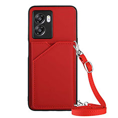 Coque Luxe Cuir Housse Etui YB3 pour Oppo A57 5G Rouge