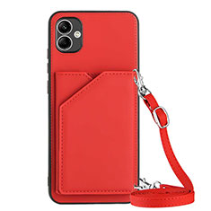 Coque Luxe Cuir Housse Etui YB3 pour Samsung Galaxy A04E Rouge