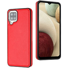 Coque Luxe Cuir Housse Etui YB3 pour Samsung Galaxy A12 Nacho Rouge