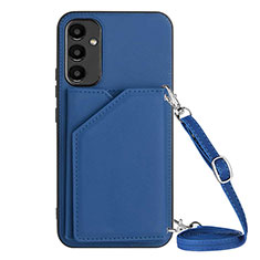 Coque Luxe Cuir Housse Etui YB3 pour Samsung Galaxy A24 4G Bleu