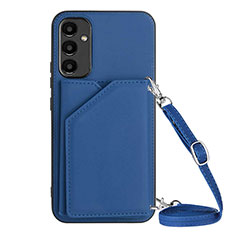 Coque Luxe Cuir Housse Etui YB3 pour Samsung Galaxy A34 5G Bleu