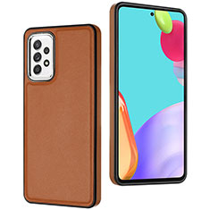 Coque Luxe Cuir Housse Etui YB3 pour Samsung Galaxy A52 4G Marron