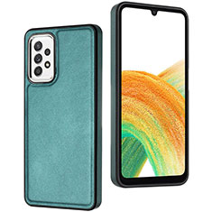 Coque Luxe Cuir Housse Etui YB3 pour Samsung Galaxy A73 5G Vert