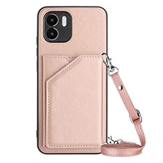 Coque Luxe Cuir Housse Etui YB3 pour Xiaomi Redmi A2 Plus Or Rose