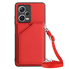 Coque Luxe Cuir Housse Etui YB3 pour Xiaomi Redmi Note 12 5G Rouge