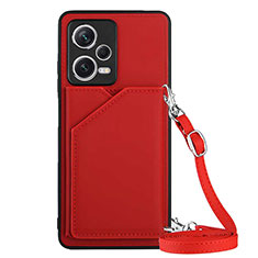 Coque Luxe Cuir Housse Etui YB3 pour Xiaomi Redmi Note 12 Explorer Rouge