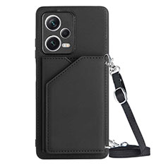 Coque Luxe Cuir Housse Etui YB3 pour Xiaomi Redmi Note 12 Pro 5G Noir