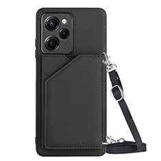 Coque Luxe Cuir Housse Etui YB3 pour Xiaomi Redmi Note 12 Pro Speed 5G Noir