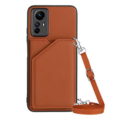 Coque Luxe Cuir Housse Etui YB3 pour Xiaomi Redmi Note 12S Marron