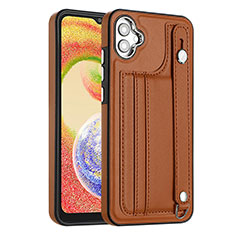 Coque Luxe Cuir Housse Etui YB4 pour Samsung Galaxy A04 4G Marron