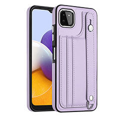 Coque Luxe Cuir Housse Etui YB4 pour Samsung Galaxy A22 5G Violet