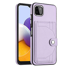Coque Luxe Cuir Housse Etui YB5 pour Samsung Galaxy A22s 5G Violet