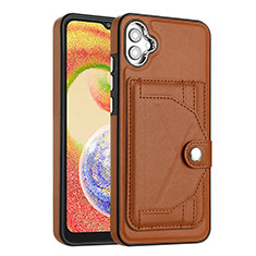 Coque Luxe Cuir Housse Etui YB5 pour Samsung Galaxy M04 Marron