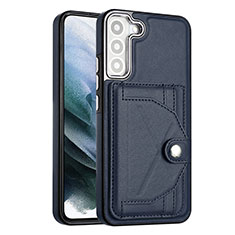 Coque Luxe Cuir Housse Etui YB5 pour Samsung Galaxy S22 5G Bleu