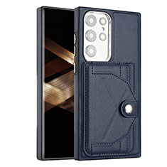 Coque Luxe Cuir Housse Etui YB5 pour Samsung Galaxy S24 Ultra 5G Bleu