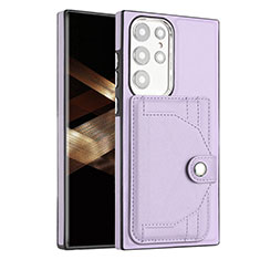 Coque Luxe Cuir Housse Etui YB5 pour Samsung Galaxy S24 Ultra 5G Violet