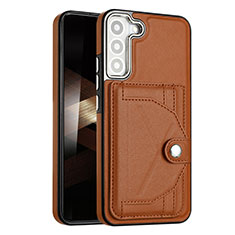 Coque Luxe Cuir Housse Etui YB5 pour Samsung Galaxy S25 5G Marron