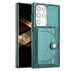 Coque Luxe Cuir Housse Etui YB5 pour Samsung Galaxy S25 Ultra 5G Vert