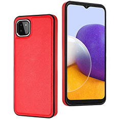 Coque Luxe Cuir Housse Etui YB6 pour Samsung Galaxy A22 5G Rouge