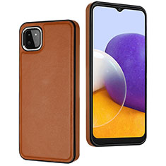 Coque Luxe Cuir Housse Etui YB6 pour Samsung Galaxy A22s 5G Marron