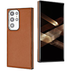 Coque Luxe Cuir Housse Etui YB6 pour Samsung Galaxy S24 Ultra 5G Marron